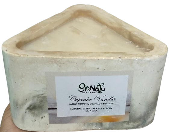 Velas de soya aromatica cupcake vainilla(Triangular)