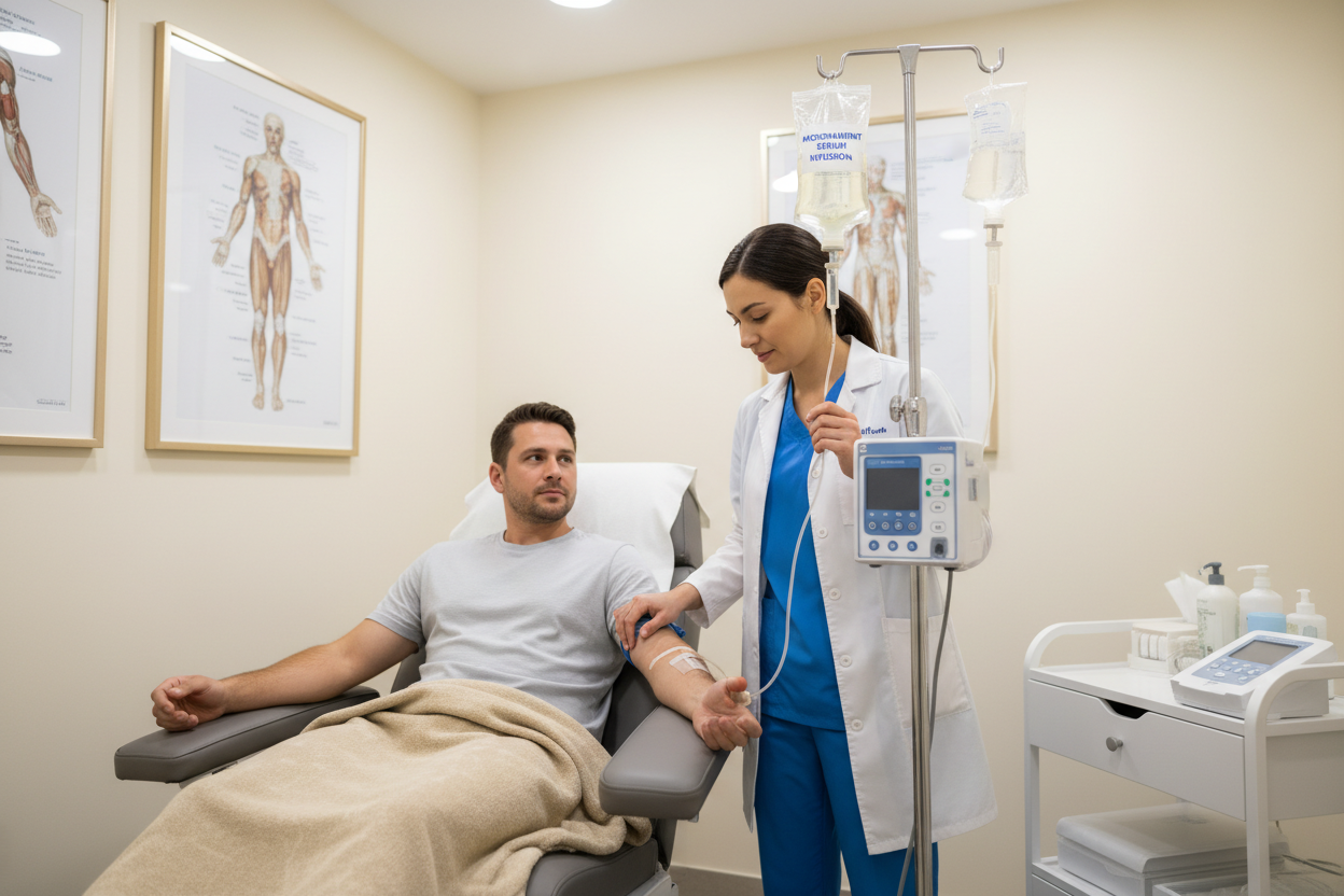 Suero de Micronutrientes a un paciente real con paredes cremas