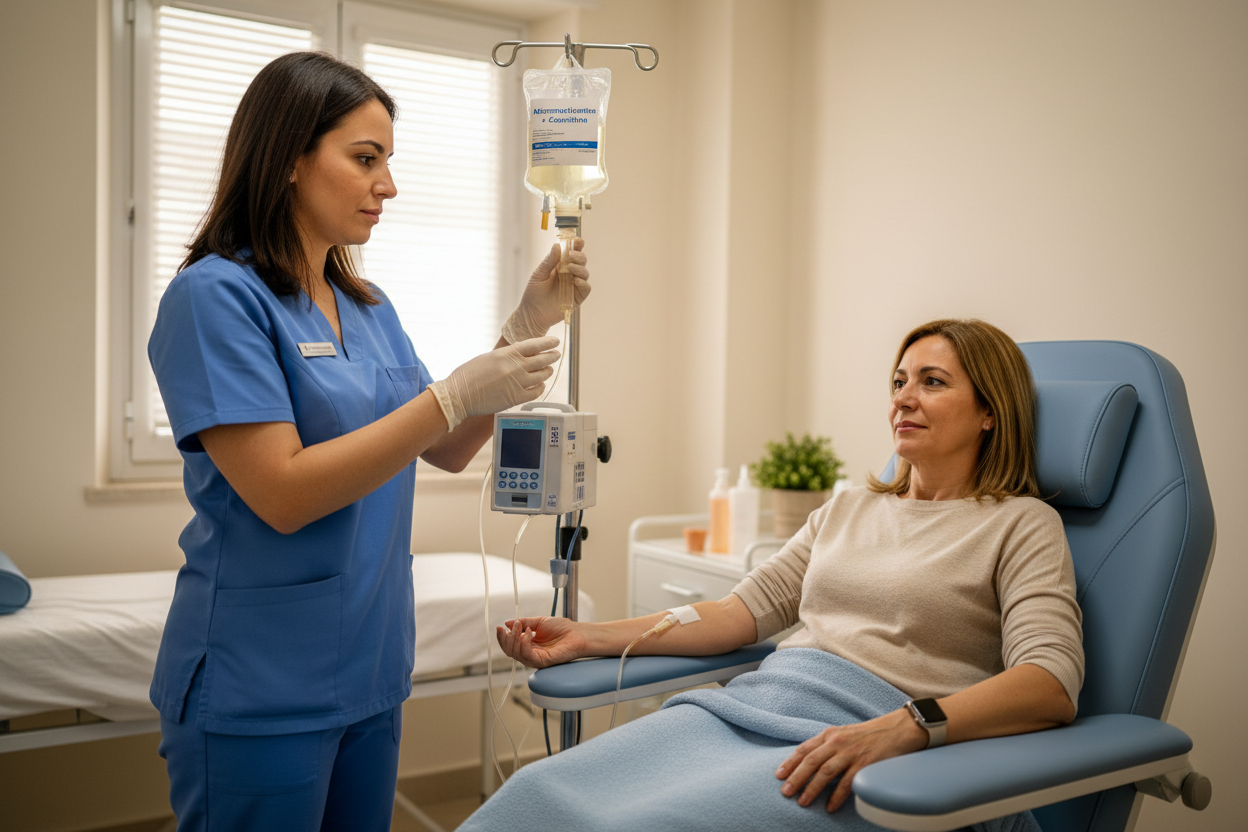Suero Micronutrientes + L-Carnitina a un paciente real con paredes cremas