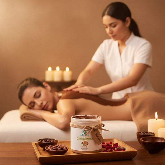 Rito del Cacao (Envoltura de chocolate, incluye Masaje Relax) + Manteca corporal de cacao