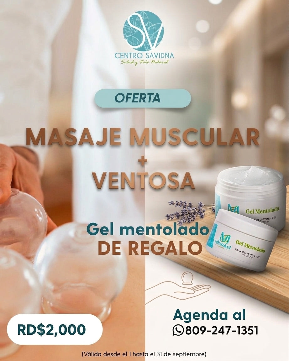 Masaje muscular + Ventosa