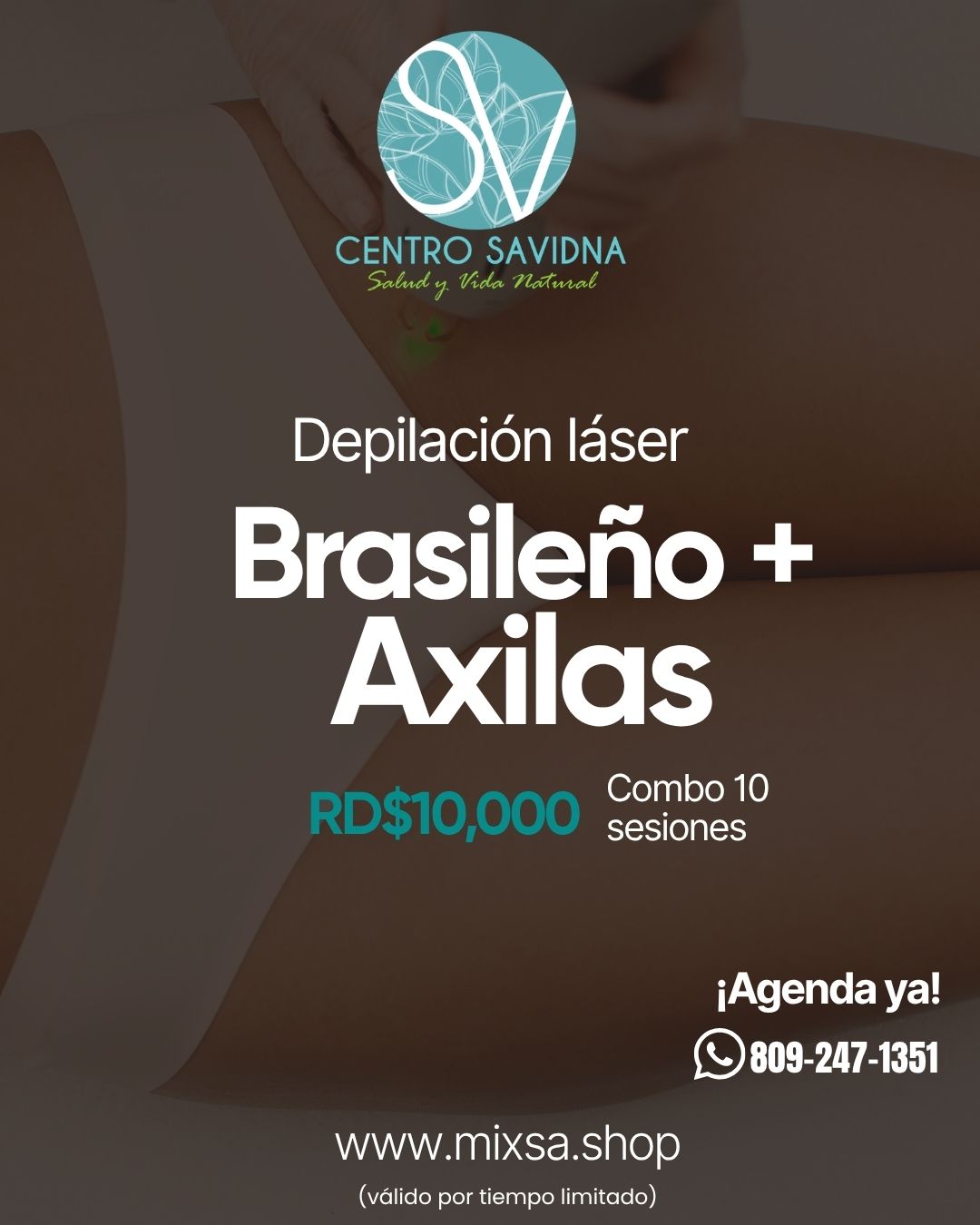 Depilación brasileño + axilas (10 sesiones)