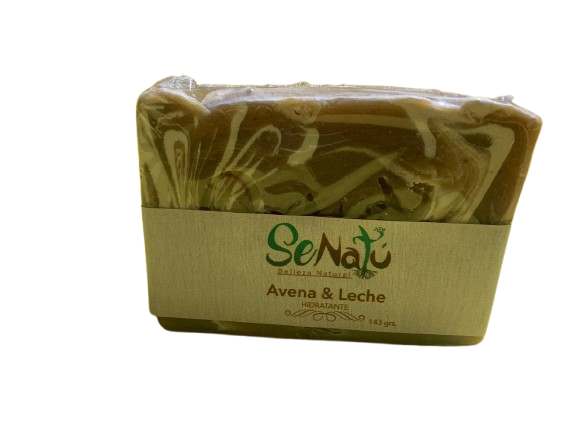 Jabón artesanal avena y leche hidratante/exfoliante suave