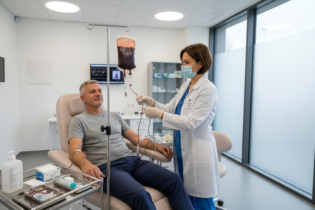 Autohemoterapia mayor a un paciente real