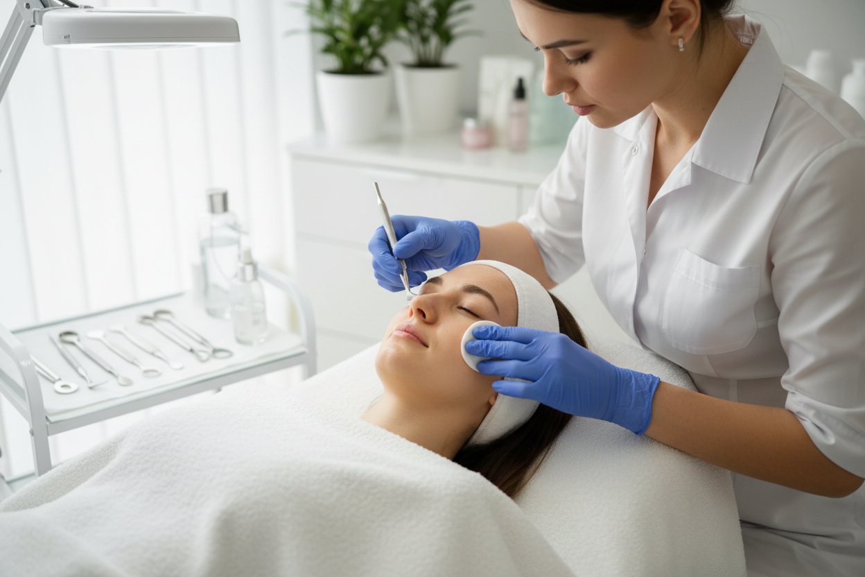 extraccion facial a una persona