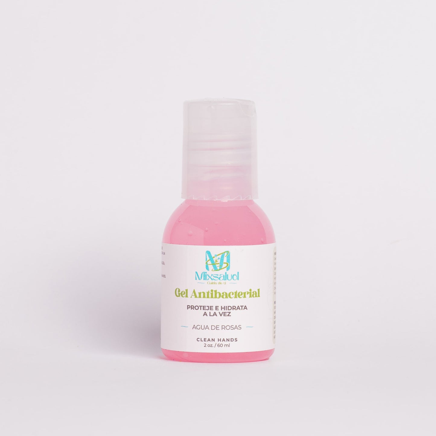 Gel antibacterial de agua de rosas