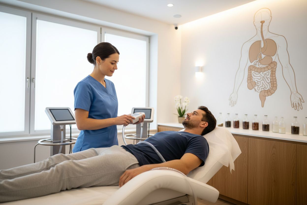 Hidroterapia de Colon a un paciente humano