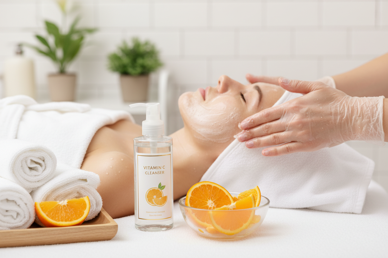 Limpieza facial profunda con vitamina C