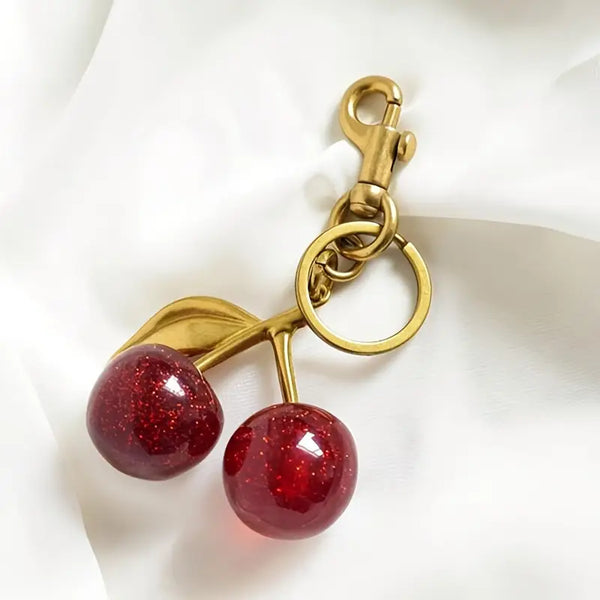 Llavero con diseño de cereza brillante