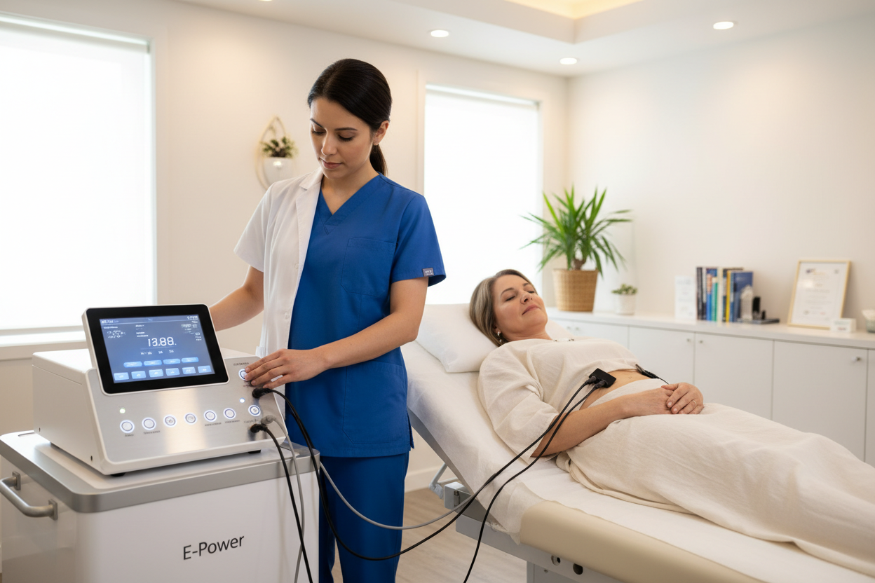 Máquina E-Power a un paciente real