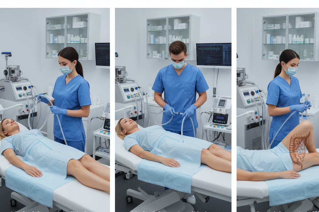 Ozono Vaginal, Uretral y Rectal haz ua representacion de los 3 procesos a un paciente real