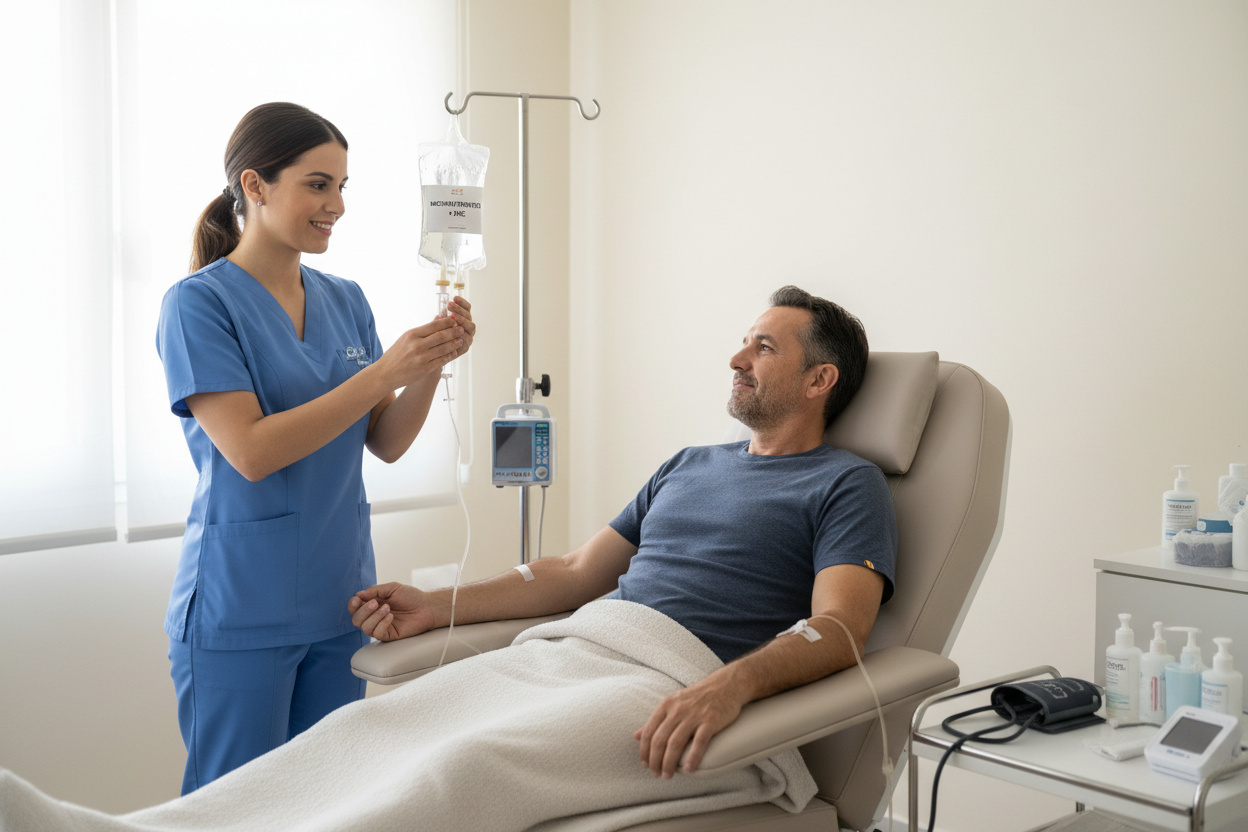 Suero Micronutrientes + Zinc a un paciente real con paredes cremas